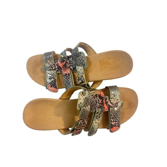 Vionic Sandals Park Radia Wedge Multi Color Snakeskin print size 9 - Picture 3 of 5